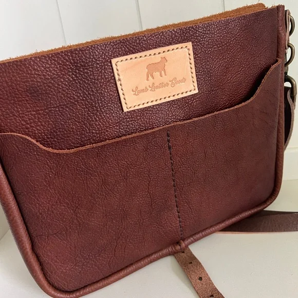 Lamb Leather Goods NEW Messenger Bison Leather Bag